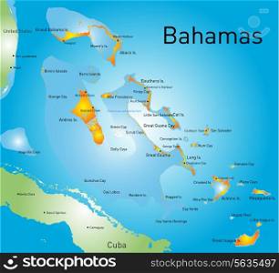 Bahamas vector color map country