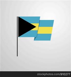 Bahamas waving Flag design vector