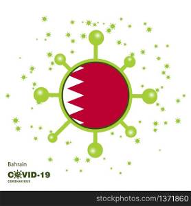 Bahrain Coronavius Flag Awareness Background. Stay home, Stay Healthy. Take care of your own health. Pray for Country