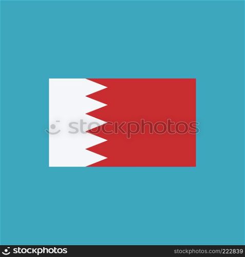 Bahrain flag icon in flat design. Independence day or National day holiday concept.