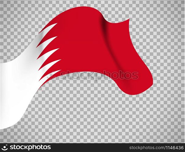 Bahrain flag icon on transparent background. Vector illustration. Bahrain flag on transparent background