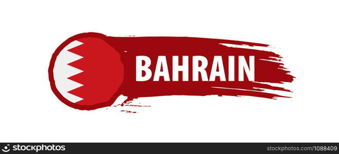 Bahrain flag, vector illustration on a white background.. Bahrain flag, vector illustration on a white background