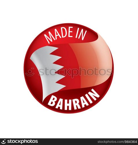 Bahrain flag, vector illustration on a white background.. Bahrain flag, vector illustration on a white background