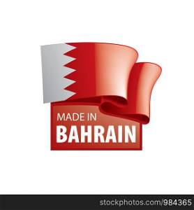 Bahrain flag, vector illustration on a white background.. Bahrain flag, vector illustration on a white background