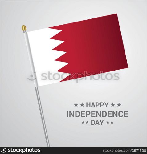 Bahrain Independence day typographic design with flag vector