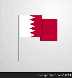 Bahrain waving Flag design vector
