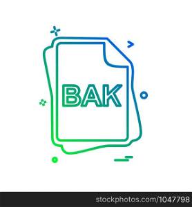 BAK file type icon design vector
