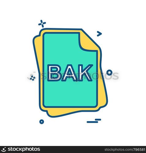 BAK file type icon design vector