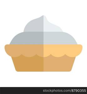 Baked cream pie outline vector icon