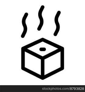 Baked tofu line vector icon