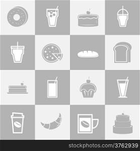 Bakery and drinks elements for coffee shop, stock vector