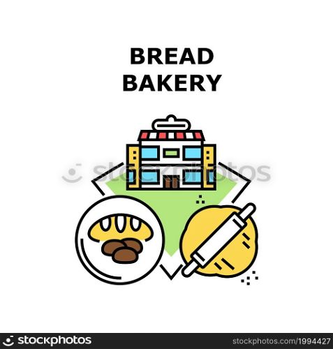 Bakery Bread Vector Icon Concept. Preparing Raw Dough For Cooking Bakery Bread. Cook Delicious Pastry Product From Natural Ingredient And Selling In Bake Store Building Or Bakehouse Color Illustration. Bakery Bread Vector Concept Color Illustration