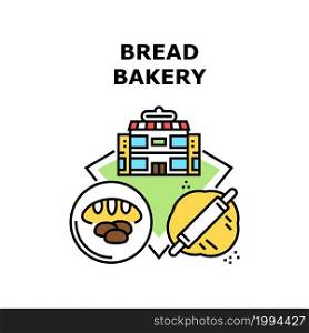 Bakery Bread Vector Icon Concept. Preparing Raw Dough For Cooking Bakery Bread. Cook Delicious Pastry Product From Natural Ingredient And Selling In Bake Store Building Or Bakehouse Color Illustration. Bakery Bread Vector Concept Color Illustration