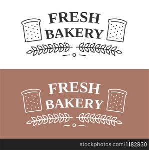 Bakery emblem with bread and laurel wreath, vector eps10 illustration. Bakery Emblem