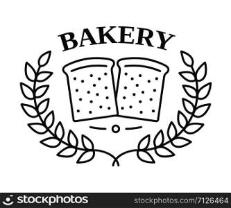 Bakery emblem with bread and laurel wreath, vector eps10 illustration. Bakery Emblem