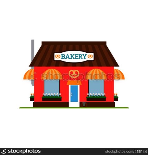 Bakery flat style icon isolated on white. Vector illustration. Bakery flat style icon isolated on white