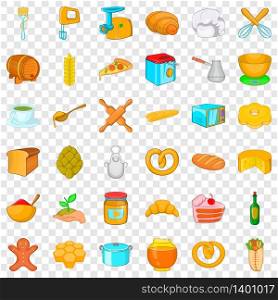 Bakery house icons set. Cartoon style of 36 bakery house vector icons for web for any design. Bakery house icons set, cartoon style