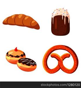 Bakery icon set. Cartoon set of bakery vector icons for web design isolated on white background. Bakery icon set, cartoon style