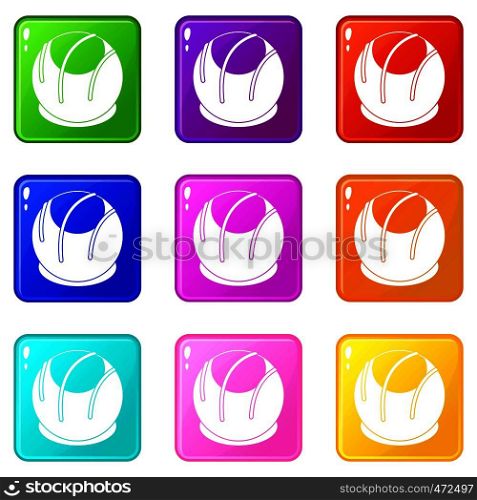 Bakery icons of 9 color set isolated vector illustration. Bakery icons 9 set