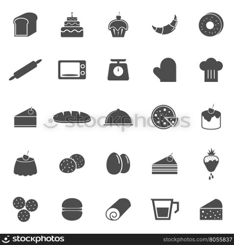 Bakery icons on white background, stock vector