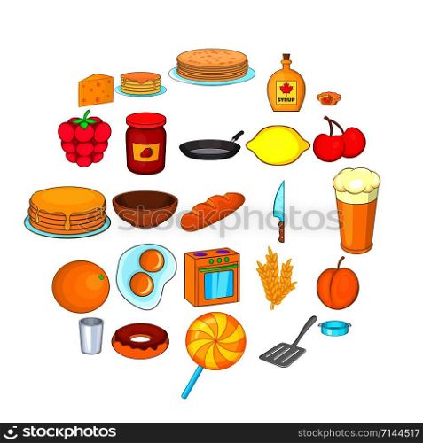 Bakery icons set. Cartoon set of 25 bakery vector icons for web isolated on white background. Bakery icons set, cartoon style