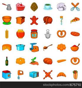 Bakery icons set. Cartoon style of 36 bakery vector icons for web isolated on white background. Bakery icons set, cartoon style