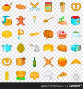 Bakery icons set. Cartoon style of 36 bakery vector icons for web for any design. Bakery icons set, cartoon style