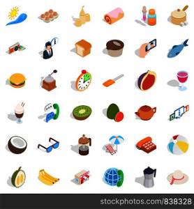 Bakery icons set. Isometric style of 36 bakery vector icons for web isolated on white background. Bakery icons set, isometric style