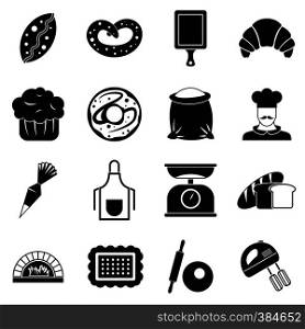 Bakery icons set. Simple illustration of 16 bakery vector icons for web. Bakery icons set, simple style