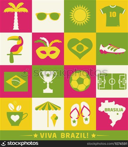 Bakery icons set. Vector elements for your design.. Vector illustration of Brazil.