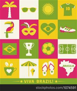 Bakery icons set. Vector elements for your design.. Vector illustration of Brazil.