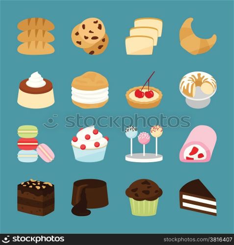 Bakery icons, vector