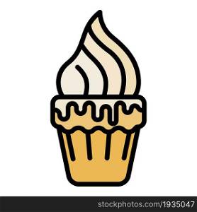 Bakery meringue icon. Outline bakery meringue vector icon color flat isolated. Bakery meringue icon color outline vector