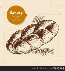 Bakery sketch background. Vintage hand drawn illustration&#x9;