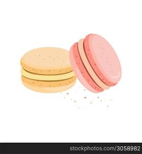 Bakery. Vector illustration. Sweets, macaroons of different taste. . Sweets, macaroons of different taste. Bakery. Vector illustration