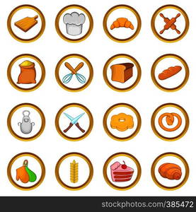 Bakery vector set in cartoon style isolated on white background. Bakery vector set, cartoon style