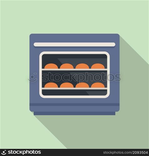 Baking convection oven icon flat vector. Cooking electric stove. Gas convection oven. Baking convection oven icon flat vector. Cooking electric stove
