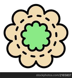 Baking cookie icon. Outline baking cookie vector icon color flat isolated. Baking cookie icon color outline vector