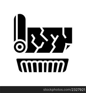 baking foil glyph icon vector. baking foil sign. isolated contour symbol black illustration. baking foil glyph icon vector illustration