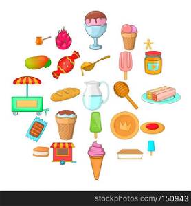Baking from cook icons set. Cartoon set of 25 baking from cook vector icons for web isolated on white background. Baking from cook icons set, cartoon style