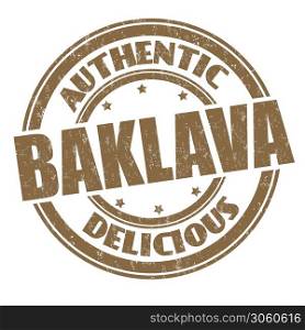 Baklava sign or stamp on white background, vector illustration