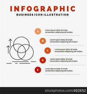 balance, circle, alignment, measurement, geometry Infographics Template for Website and Presentation. Line Gray icon with Orange infographic style vector illustration. Vector EPS10 Abstract Template background