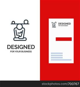 Balance, Concentration, Meditation, Mind, Mindfulness Grey Logo Design and Business Card Template