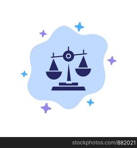 Balance, Court, Judge, Justice, Law, Legal, Scale, Scales Blue Icon on Abstract Cloud Background