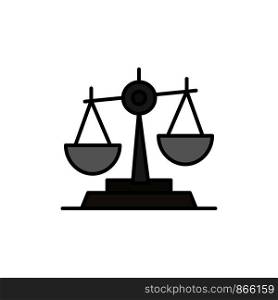 Balance, Court, Judge, Justice, Law, Legal, Scale, Scales Flat Color Icon. Vector icon banner Template