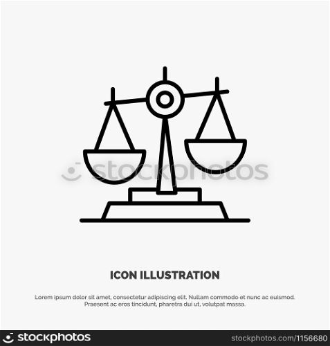 Balance, Court, Judge, Justice, Law, Legal, Scale, Scales Line Icon Vector