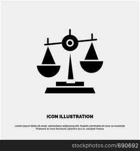 Balance, Court, Judge, Justice, Law, Legal, Scale, Scales solid Glyph Icon vector