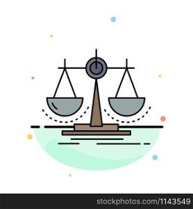 Balance, decision, justice, law, scale Flat Color Icon Vector
