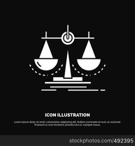 Balance, decision, justice, law, scale Icon. glyph vector symbol for UI and UX, website or mobile application. Vector EPS10 Abstract Template background