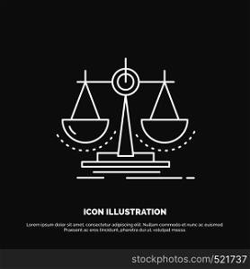 Balance, decision, justice, law, scale Icon. Line vector symbol for UI and UX, website or mobile application. Vector EPS10 Abstract Template background